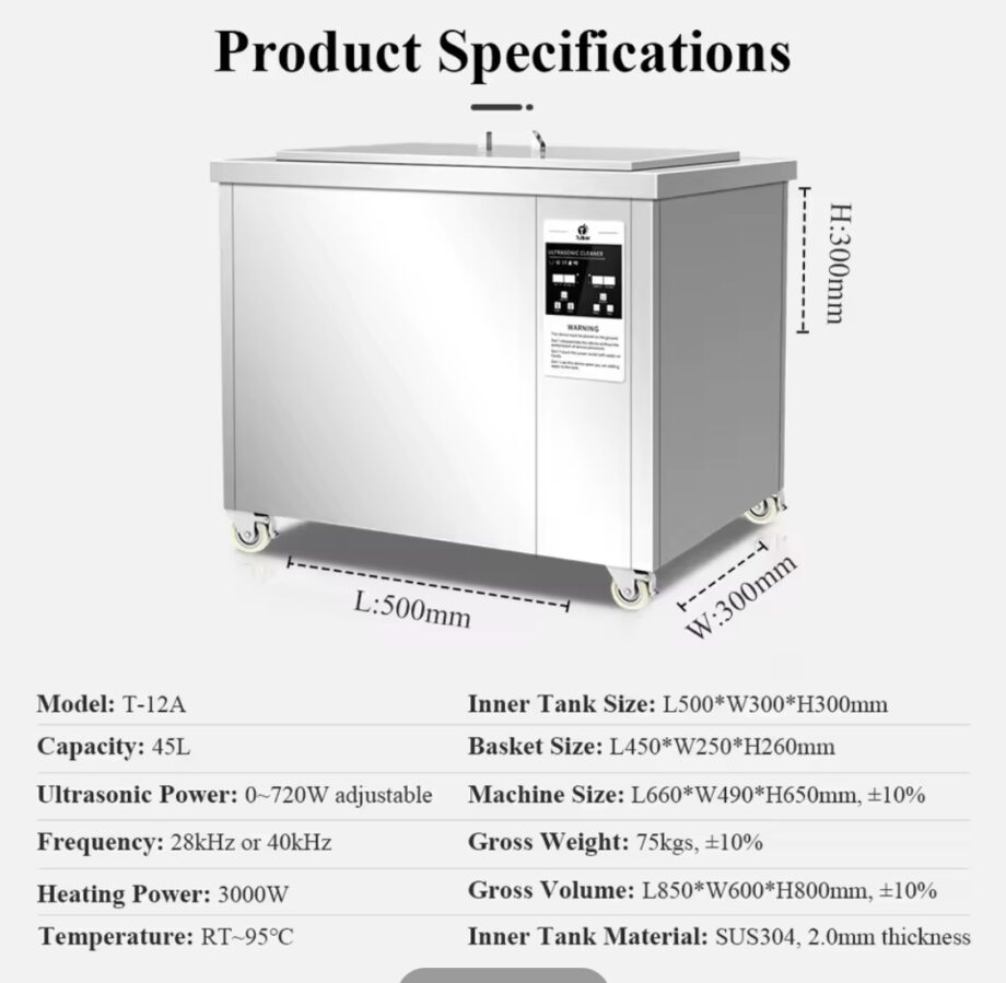 Industrial Ultrasonic Cleaner DPF Metal Engine