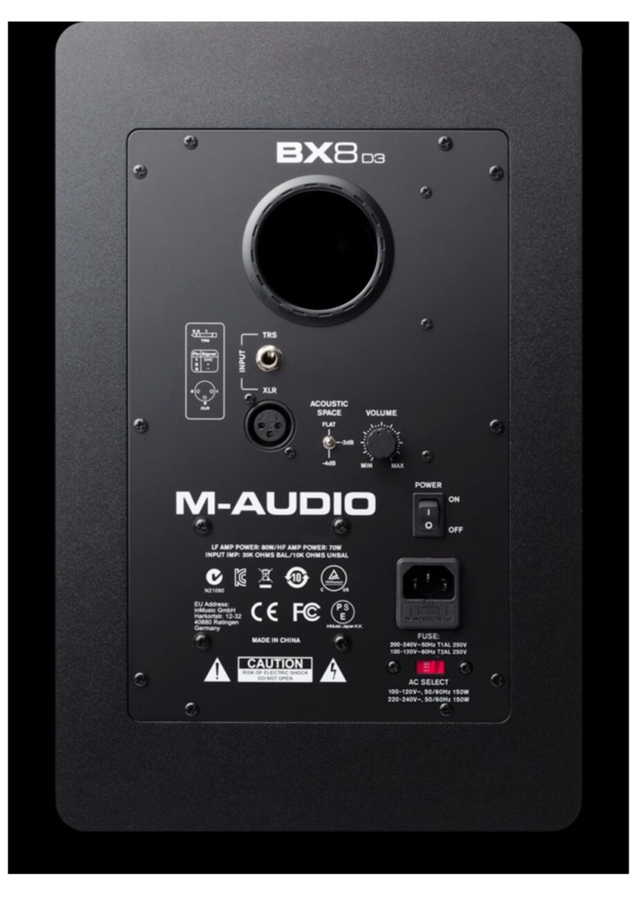 M-Audio BX8 D3 Powered 8"
Studio Monitor (Each)