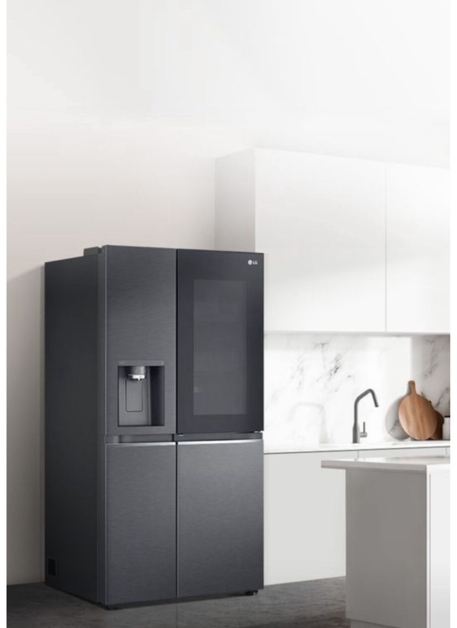 LG 611L InstaView ThinQ Side by Side Refrigerator Matt Black
