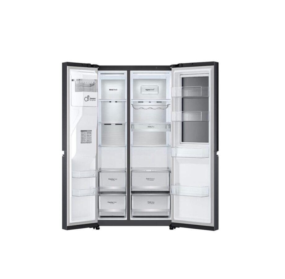 LG 611L InstaView ThinQ Side by Side Refrigerator Matt Black