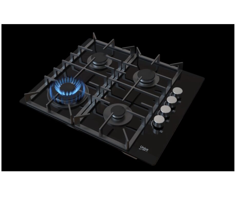 Univa 4 Burner Ceran Gas Hob with Battery Ignition