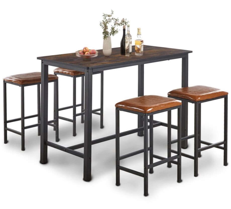 Bar Chair Table Set Dining Stool
Table Kitchen Dinette
Rectangular table with 4 chairs farmhouse