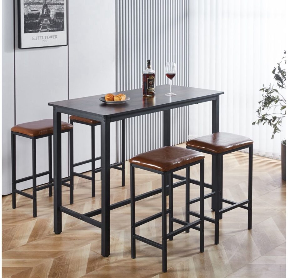 Bar Chair Table Set Dining Stool
Table Kitchen Dinette
Rectangular table with 4 chairs farmhouse