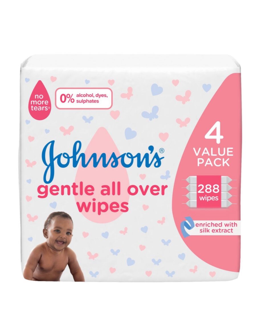 Johnson's Baby Gentle All Over Wipes, Pack Of 288 Wipes