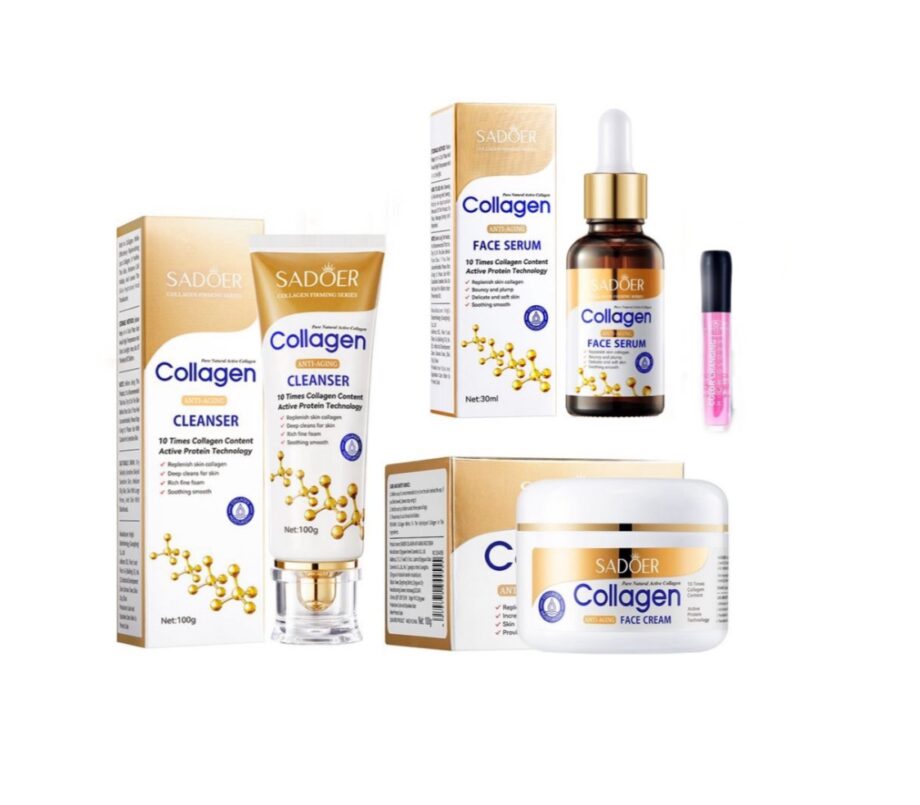 Sadoer Collagen Anti-Aging Cleanser, Serum, Cream & Lip Gloss