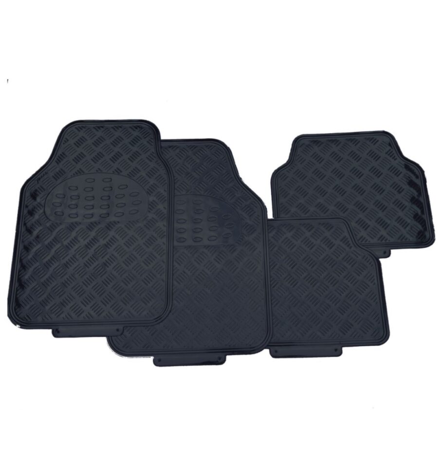 Aluminum Look Car Mat Set -
4 Pieces