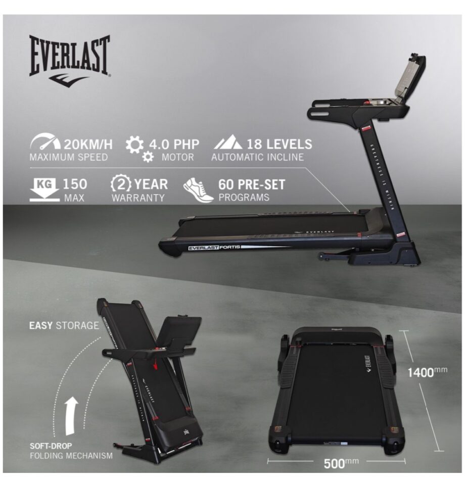 Everlast Fortis Treadmill with Bluetooth & Fitness APPS