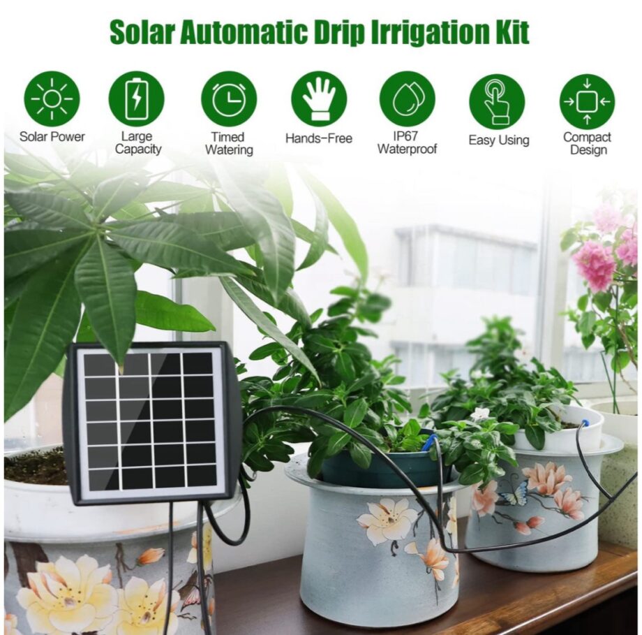 Solar Automatic Drip Irrigation
Kit System, DIY Watering
Device Pots Plants