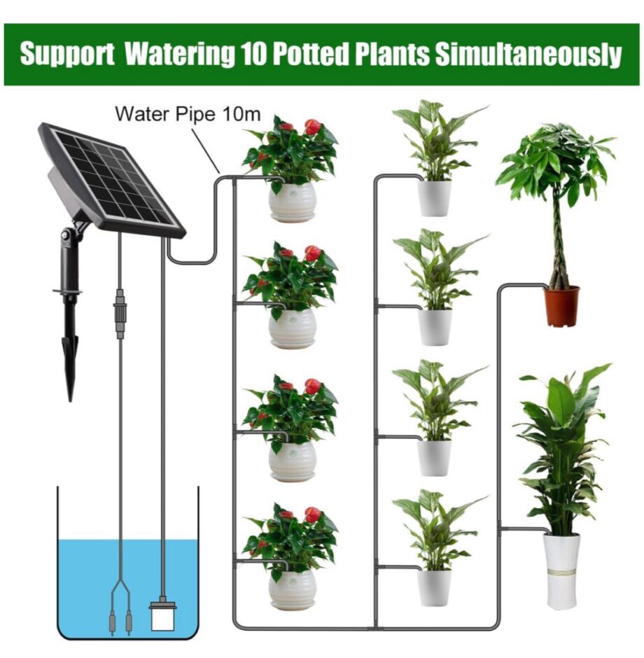 Solar Automatic Drip Irrigation
Kit System, DIY Watering
Device Pots Plants