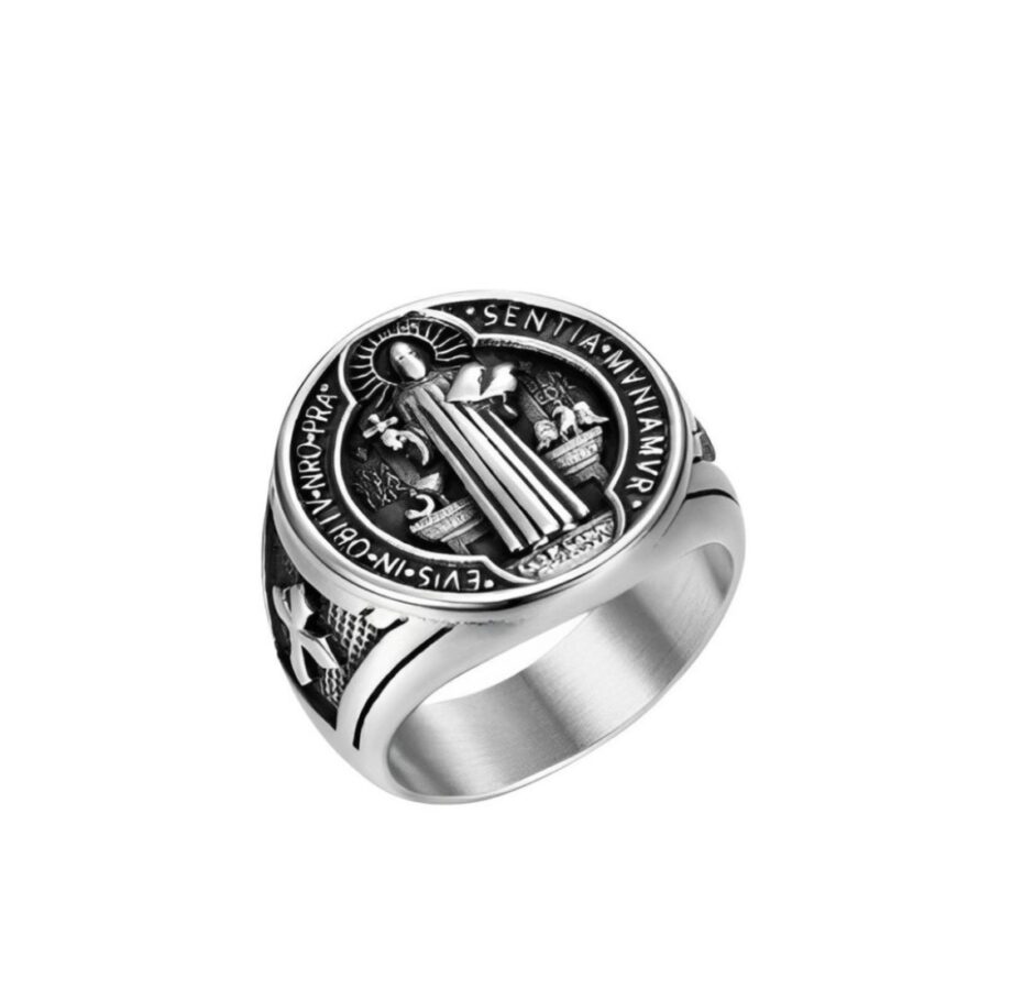 Men Stainless Steel Statement
Ring St Benedict Holy Cross
Protection Ring