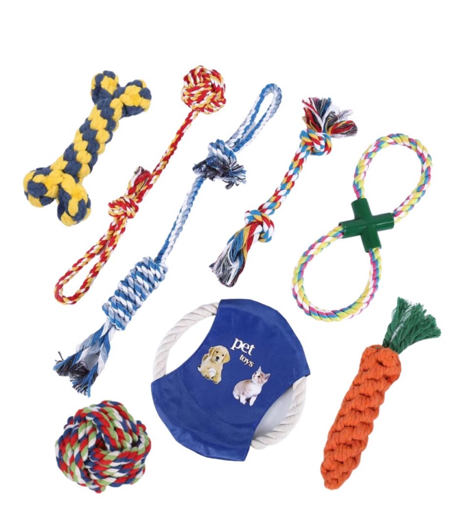 8 Pack Dog Chew Toys for Puppy Teething Dog Rope Toy for Aggressive Chewers