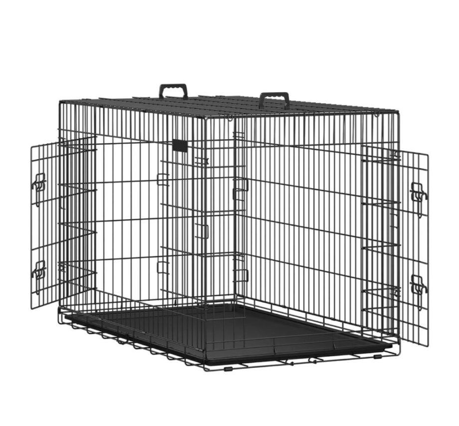 X-Large Secure & Portable
Foldable Pet Crate - Double-Door Metal Cage