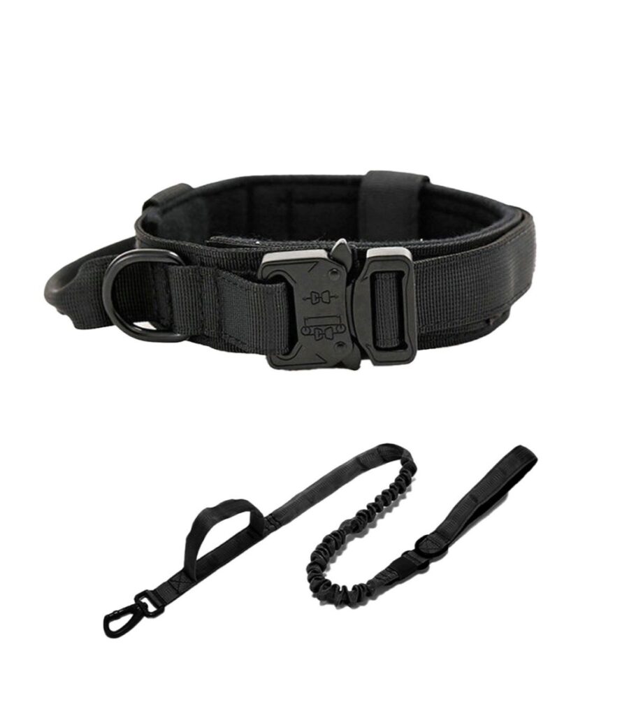 Adjustable Tactical Dog Collar &
Leash - Mud Colour - L