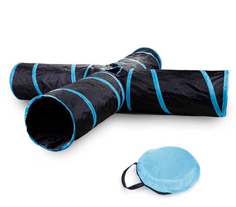 Collapsible 4 Way Cat Tunnel with Ball