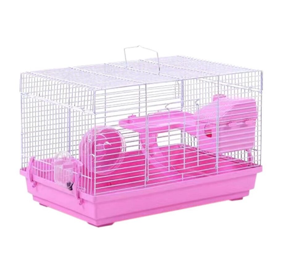 Larger Hamster Cage (47cm x 30cm x 30 cm) - Pink