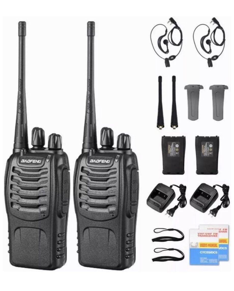 Long Range Walkie Talkies with Earpiece and LED Flashlight 2
Pack Black
