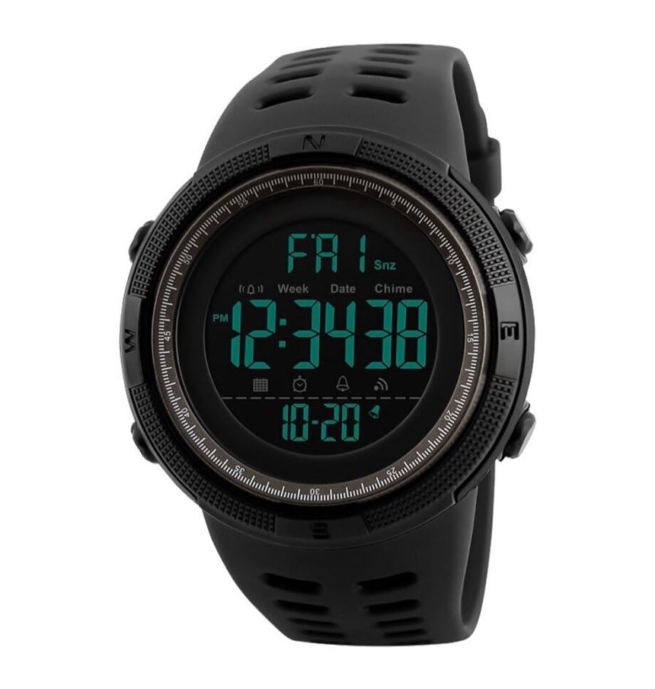 Mens Sport Waterproof Dual Time Watch Alarm Stopwatch