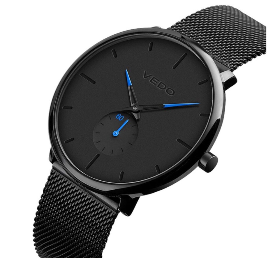 VEDO Mens Ultra Thin Classic
Mesh Steel Quartz Watch - Space Black