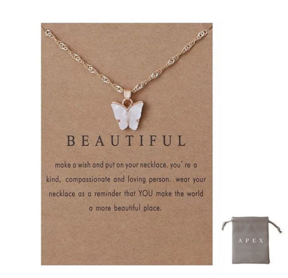 White Butterfly Pendant
Necklace - Apex Essentials