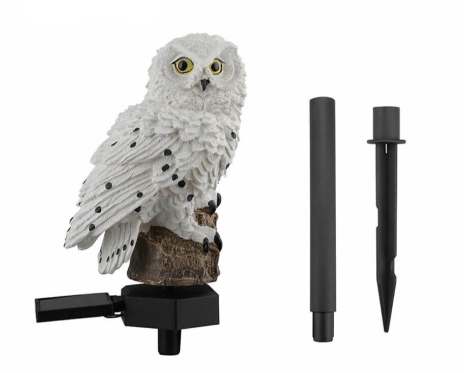 Outdoor Waterproof Solar Light, Garden Light, Garden Decoration - White Owl
