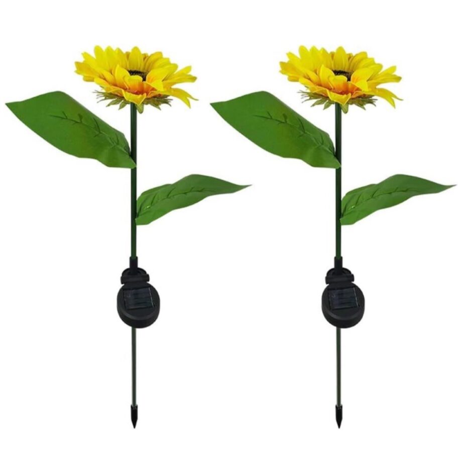 2 Pack Sunflower Solar Garden Decorative Lights Outdoor LED