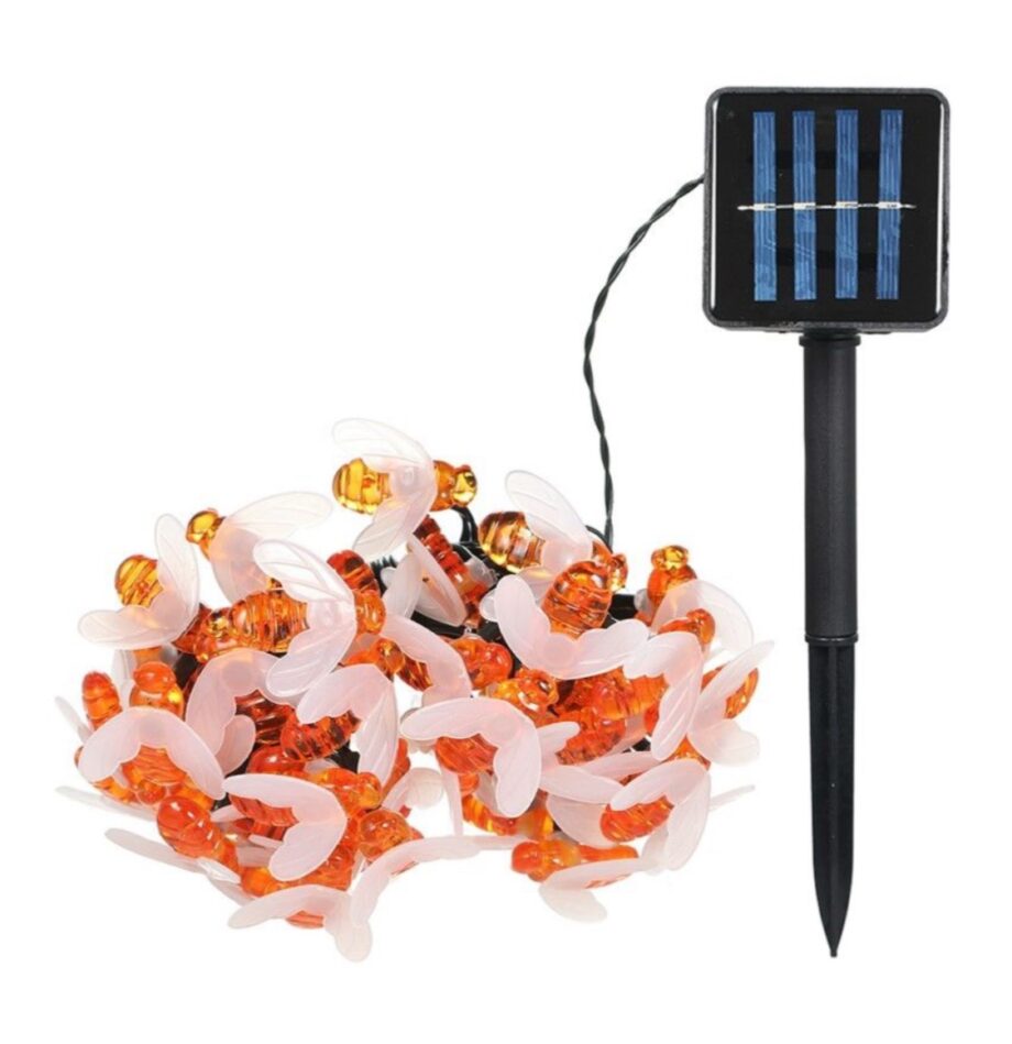 Solar Powered LED Bees Fairy Waterproof Solar String Lights for Garden