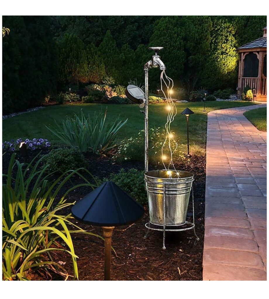 Garden Decor Solar Powered Faucet Light With Watering
Bucket - 80cm
